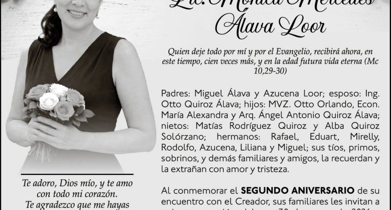 MISA MONICA MERCEDES ALAVA LOOR – La Voz del Altiplano