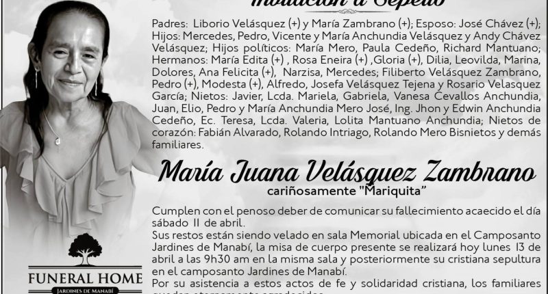 SEPELIO MARIA JUANA VELASQUEZ ZAMBRANO – La Voz del Altiplano