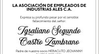 CONDOLENCIA IGSALIANO SEGUNDO CASTRO ZAMBRANO – ASO EMPLEADOS INDUSTRIAS ALES – La Voz del Altiplano