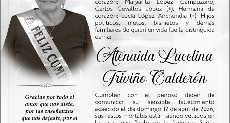 SEPELIO ATENAIDA LUCELINA TRIVIÑO CALDERON – La Voz del Altiplano