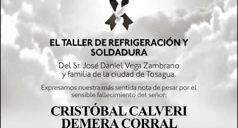CONDOLENCIA CRISTOBAL CALVERI DEMERA CORRAL – La Voz del Altiplano