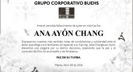 CONDOLENCIA ANA AYON CHANG – La Voz del Altiplano