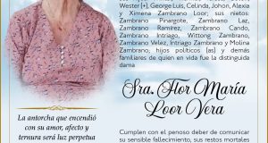 SEPELIO SRA FLOR MARIA LOOR VERA – La Voz del Altiplano