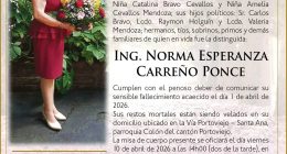 SEPELIO ING NORMA ESPERANZA CARREÑO PONCE – La Voz del Altiplano