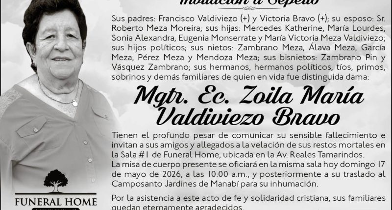 SEPELIO ZOILA MARIA VALDIVIEZO BRAVO – La Voz del Altiplano
