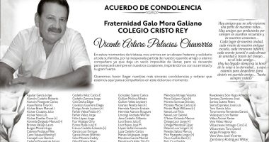 CONDOLENCIA VICENTE ARTURO PALACIOS CHAVARRIA – La Voz del Altiplano