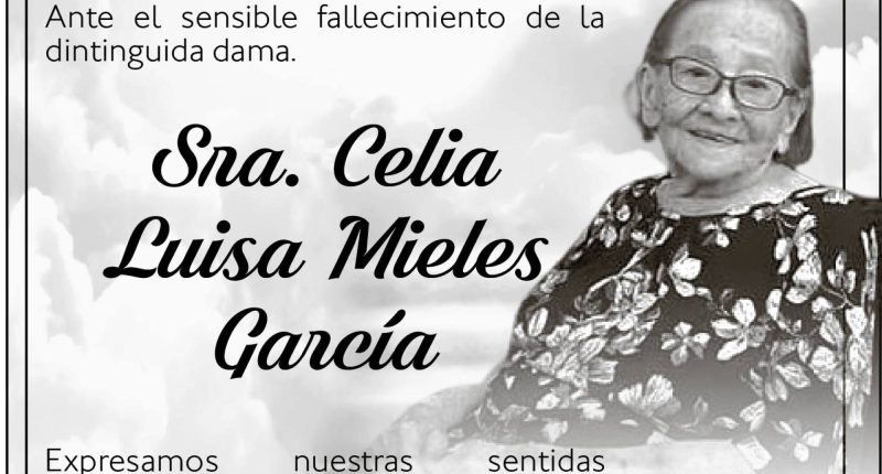 CONDOLENCIA  CELIA LUISA MIELES GARCIA – PATRONATO SERVICIO SOCIAL – La Voz del Altiplano