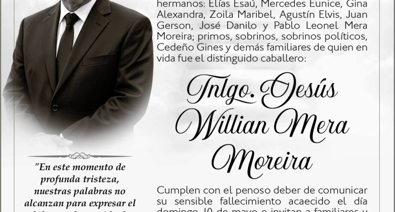 SEPELIO TNLGO. JESUS WILLIAM MERA MOREIRA – La Voz del Altiplano