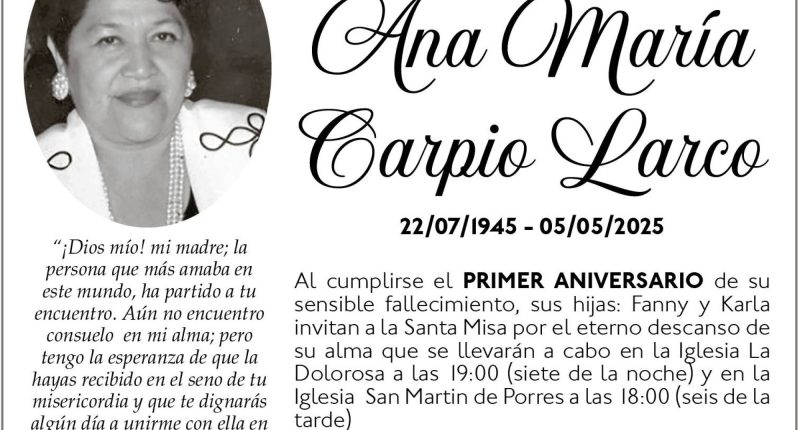MISA Ana María Carpio Larco – La Voz del Altiplano