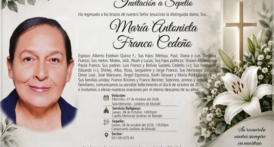 SEPELIO MARIA ANTONIETA FRANCO CEDEÑO – La Voz del Altiplano