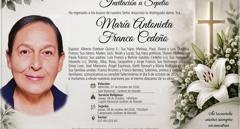 SEPELIO MARIA ANTONIETA FRANCO CEDEÑO – La Voz del Altiplano